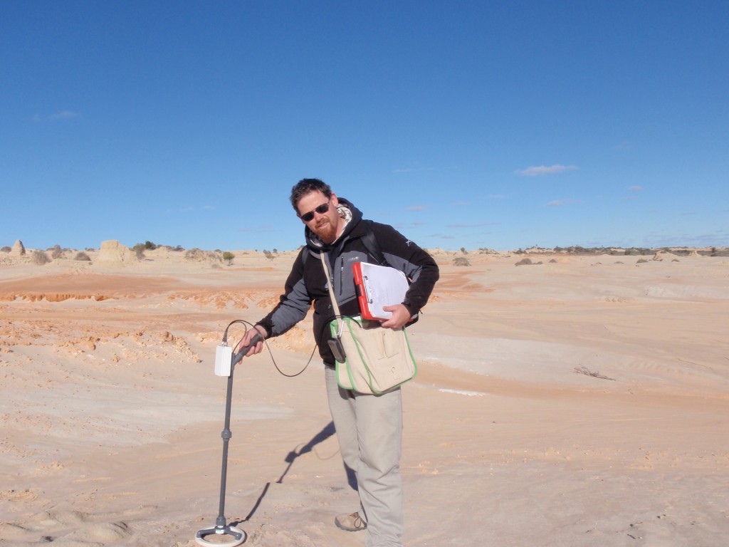 Measuring the magnetic susceptibility of combustion features at Lake Mungo